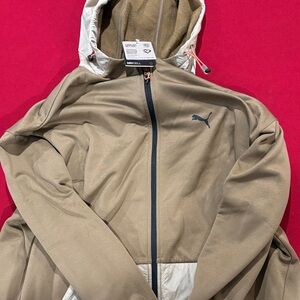 Puma Men's Beige and Off-White Windbreaker